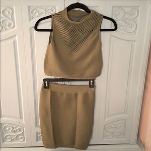 Olive green Bebe BODYCON 2 piece outfit